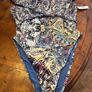 Anthropologie Multicolor Patterned One Piece Swimsuit
